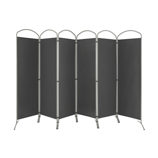 6 Panel Folding Privacy Screen for Home and Office-Grey