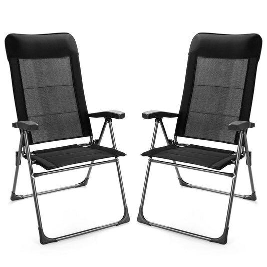 Costway Set of 2 Patio Dining Chairs with Adjustable Backrest