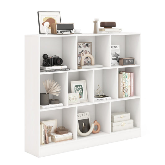Costway 120 CM 10-Cube Freestanding Bookshelf with 2 Anti-Tipping Kits-White