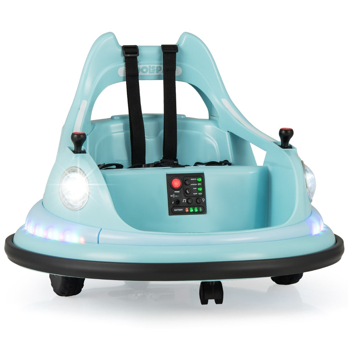 12V Kids Electric Bumper Car with Remote Control and Joysticks, Blue