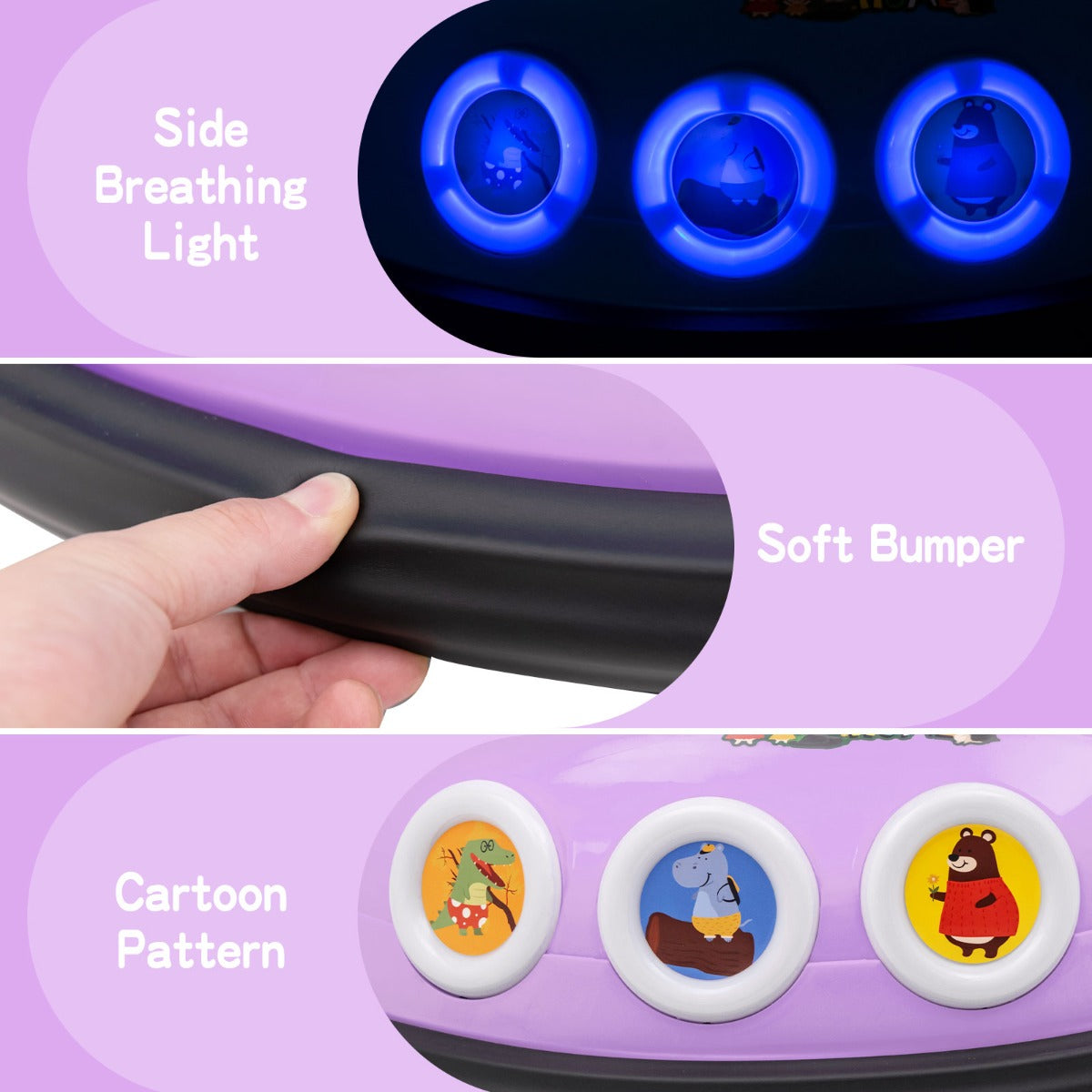 12V Kids Electric Bumper Car with 360° Spin, Lights & Music - Light Purple