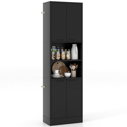 190 CM Tall Freestanding Kitchen Pantry Cabinet-Black
