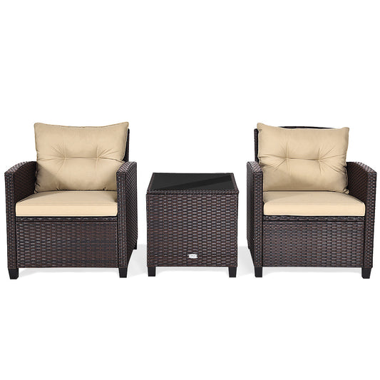 Rust-resistant steel and PE rattan construction provide durable outdoor furniture for patios, gardens, balconies, and poolside areas