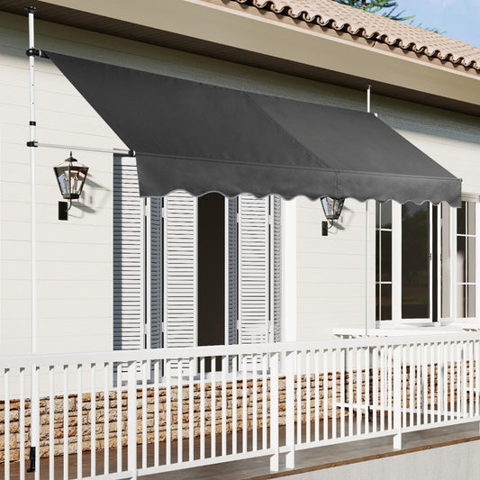 3.5M Manual Retractable Awning with Crank Handle-Grey