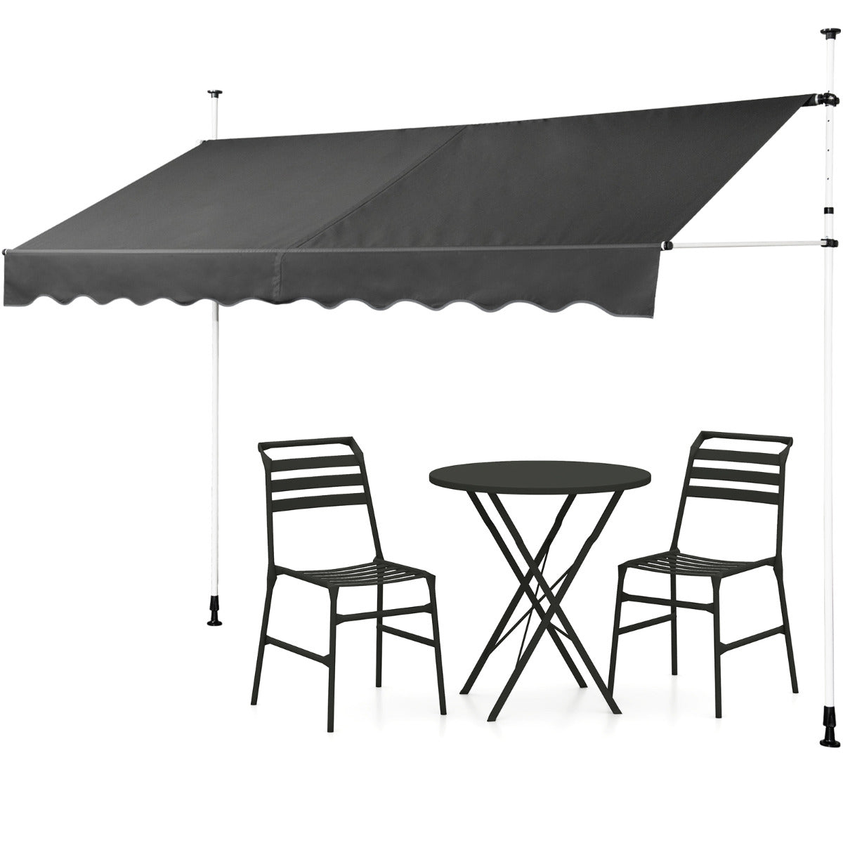 3.5M Manual Retractable Awning with Crank Handle-Grey
