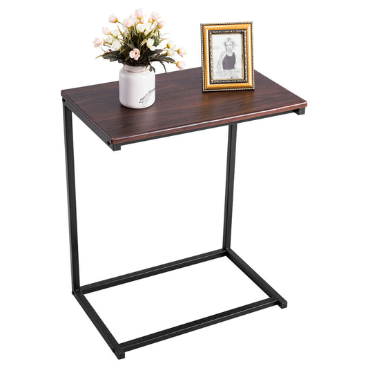 Costway Industrial Styled C Shaped Side, End Table-Coffee
