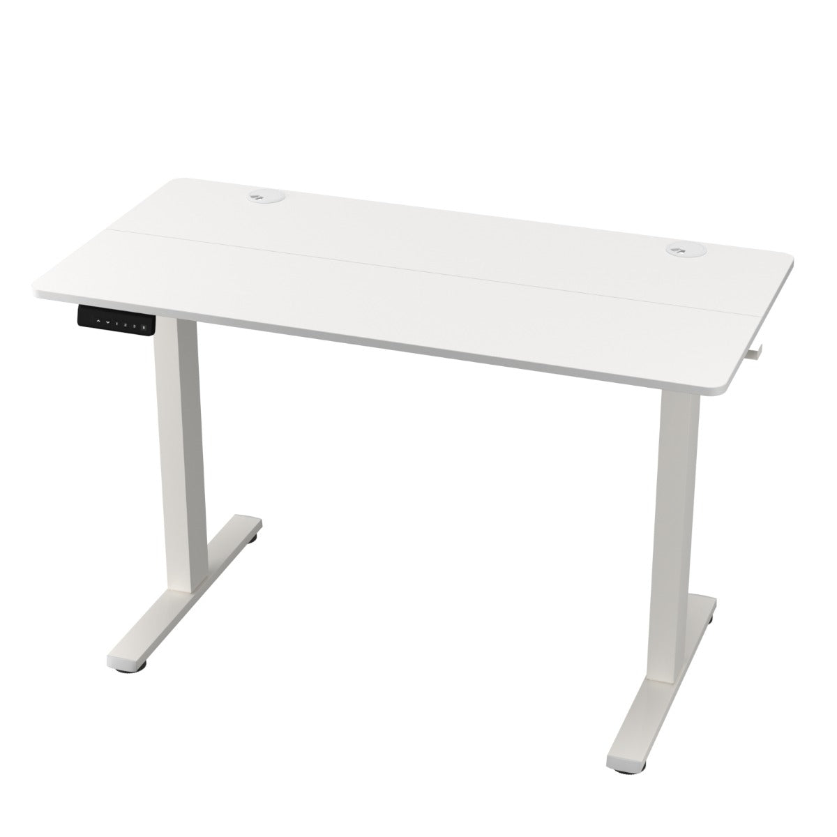 Compact electric standing desk with 73 to 122 cm height adjustment supports healthier sitting and standing work