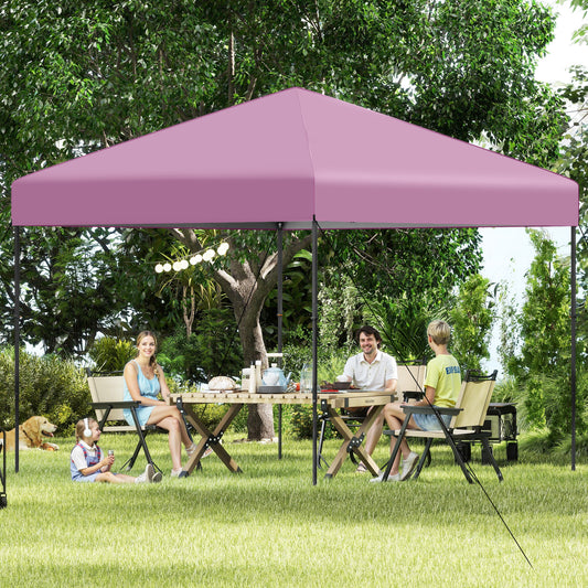 3 x 3 m Pop up Canopy Tent with Portable Carrying Bag and 8 Stakes-Pink