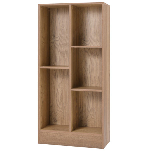5-Cube Freestanding Storage Bookshelf with 2 Anti-Tipping Kits-Natural