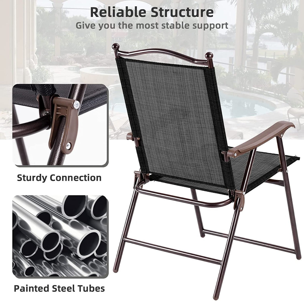 Two-piece bar stool set includes assembly instructions and practical seating for home or commercial spaces