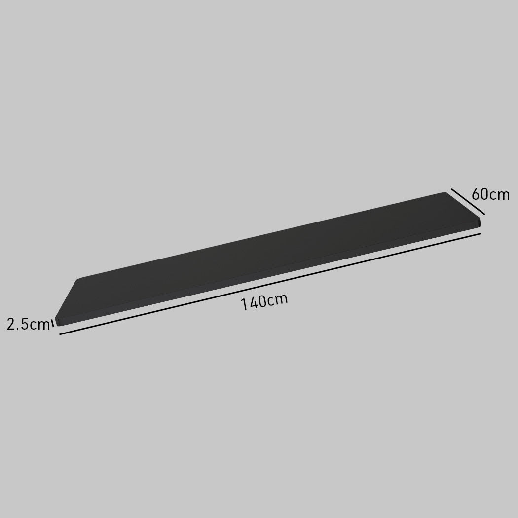 140x0.6m Black Desktop for Adjustable Electric Standing Desk, Anti-Scratch Finish