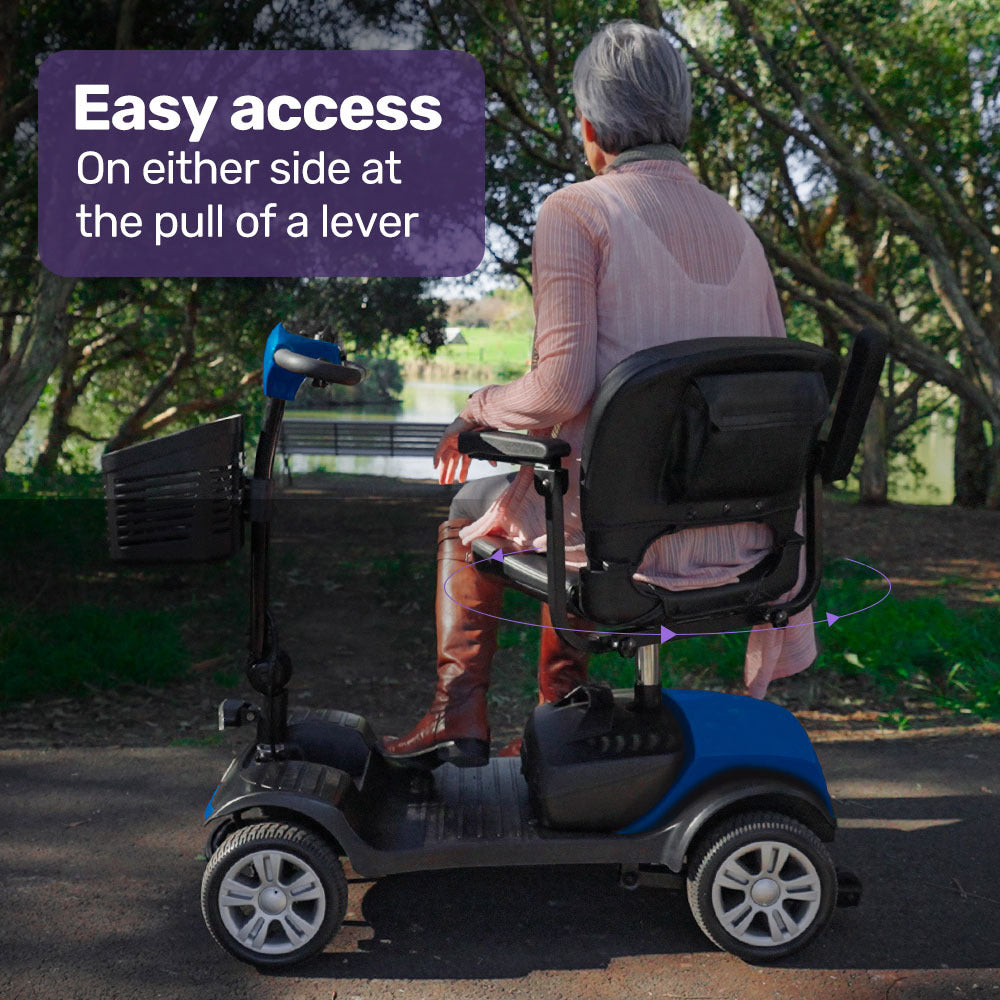 Foldable Electric Mobility Scooter with 8km/h Speed & 25km Range - Blue
