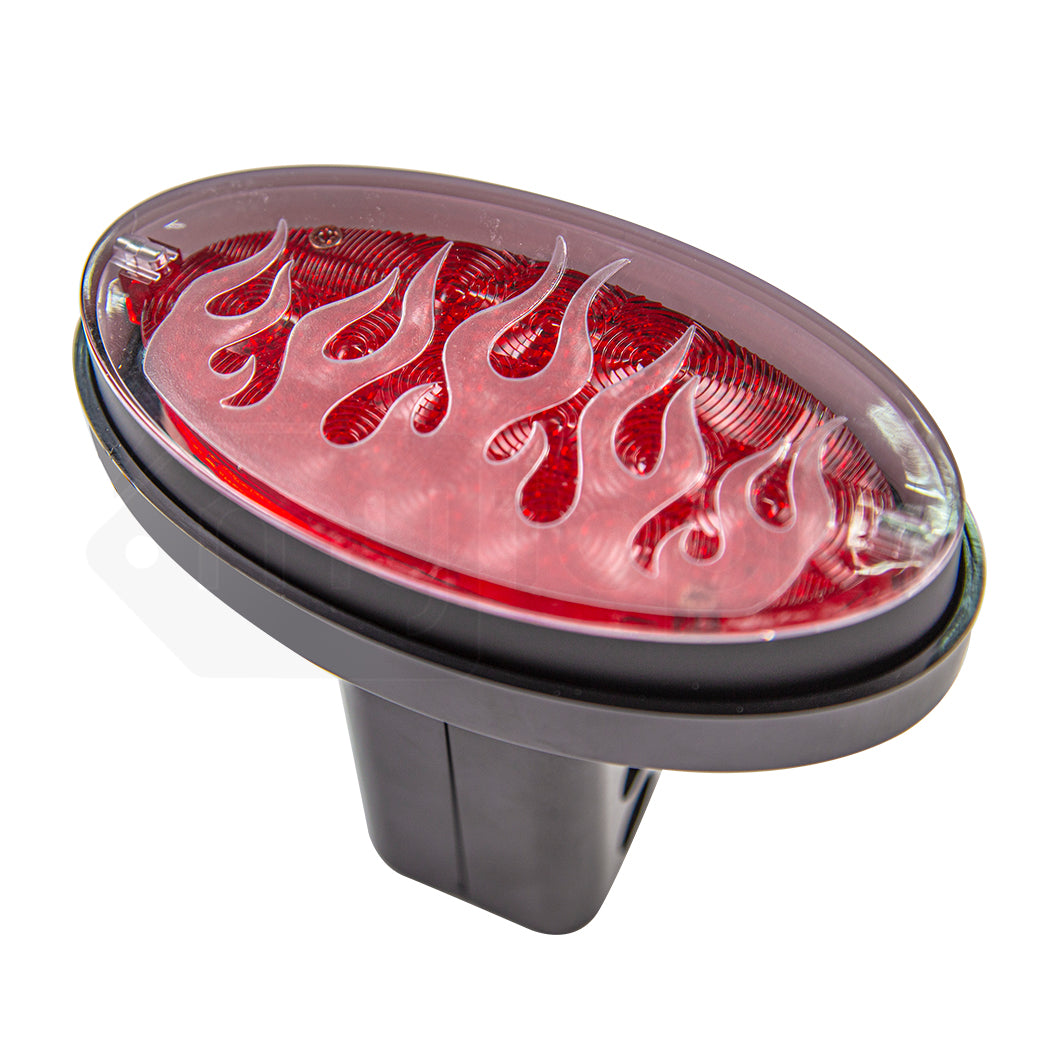 LED Towbar Hitch Cover with Blue Flame and Red Brake Light Accent