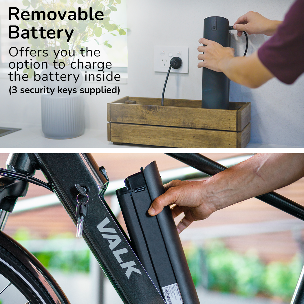 Electric Commuter Bike with Mid-Drive, Step-Thru Frame, Dark Grey, 85km Range