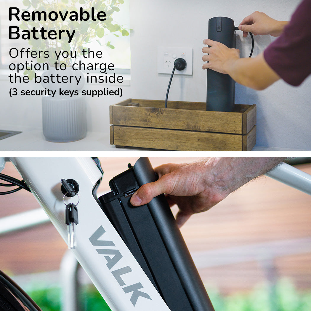 Electric Commuter Bike with Mid-Drive Motor, Step-Through Frame, White, 85km Range