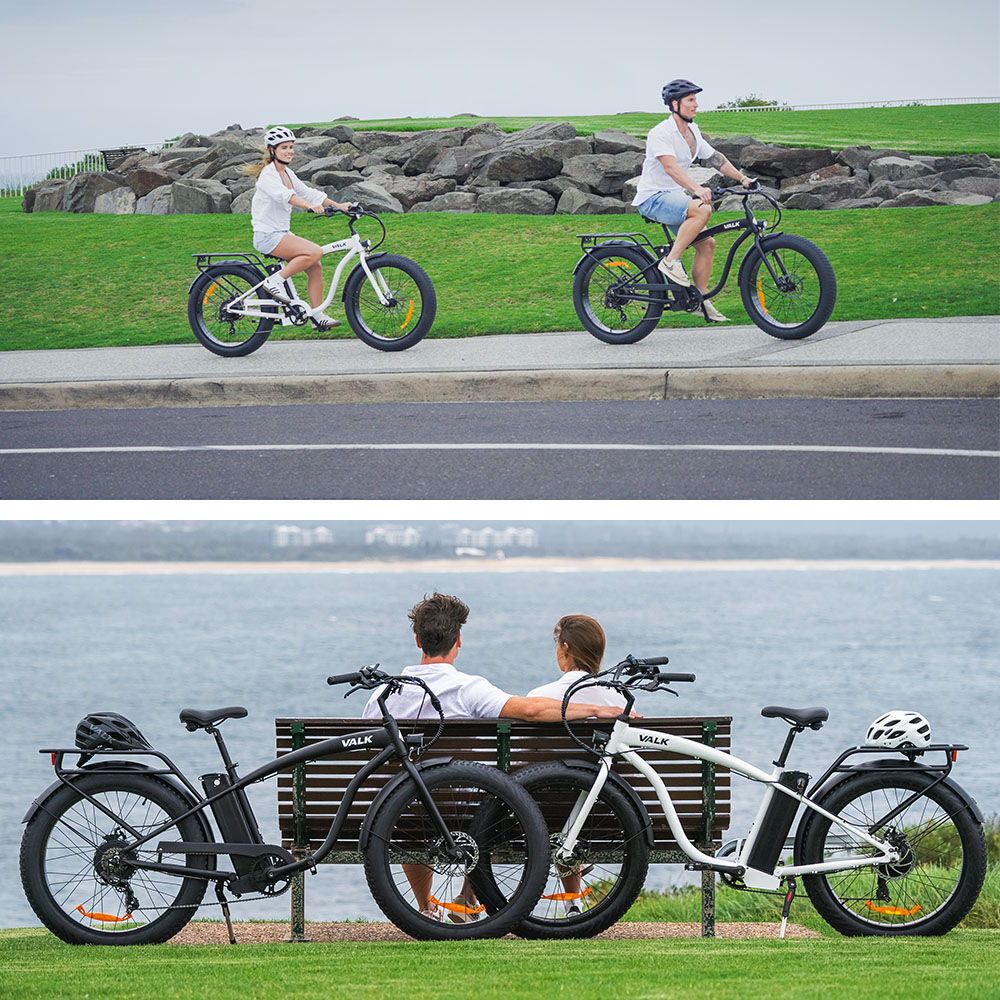 Electric Fat Tyre Cruiser Bike, 350W Motor, Step-Through Frame, Matte Black