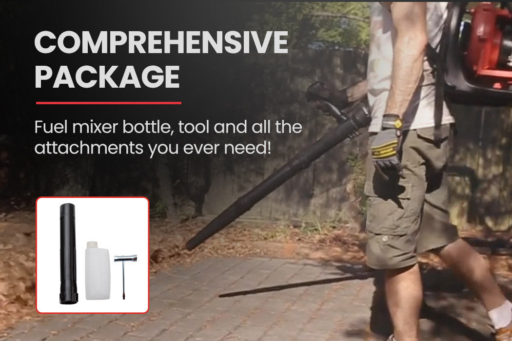 30cc Backpack Petrol Leaf Blower, 2-Stroke Engine, 300km/h Air Speed