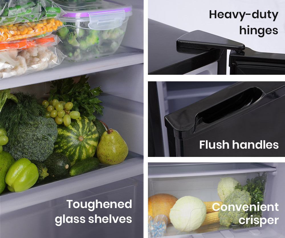 70L Portable Fridge Freezer with 5L Freezer, 12/24/240V Power, Black Finish