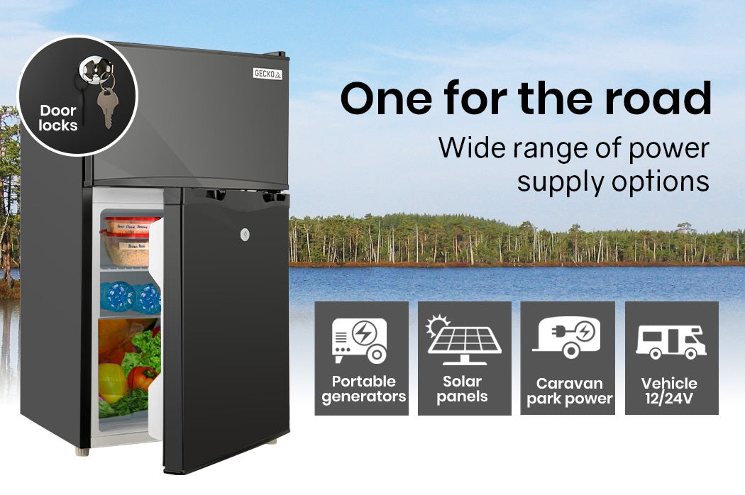 95L Portable Upright Fridge/Freezer with 27L Freezer, 0.3m Fridge for RVs