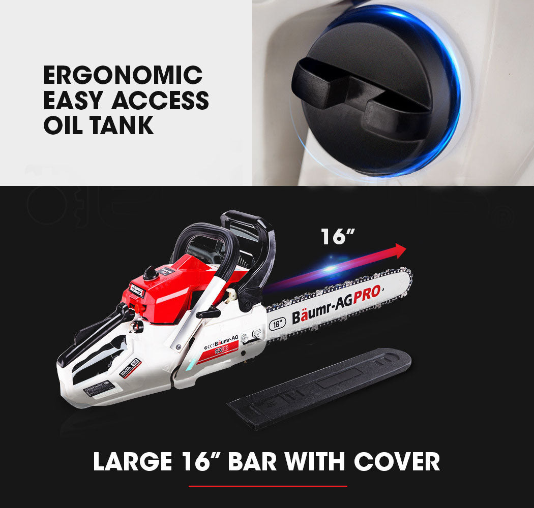 Compact 38cc Petrol Chainsaw with 0.4m Bar, E-Start, and 3.2HP Power