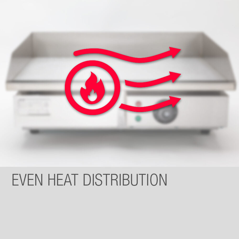 Commercial Electric Flat Griddle with Thermostat, 0.55x0.45m Cooking Surface