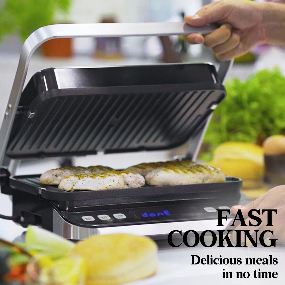 4-in-1 Smart Grill, Sandwich Press & Waffle Maker with 0.65m² Cooking Area