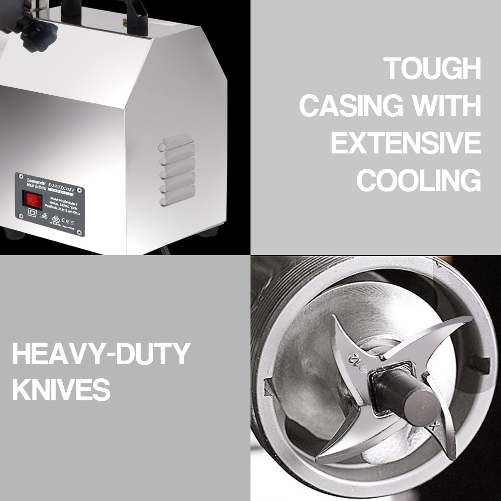 Heavy Duty Commercial Electric Meat Grinder with Stainless Steel Body