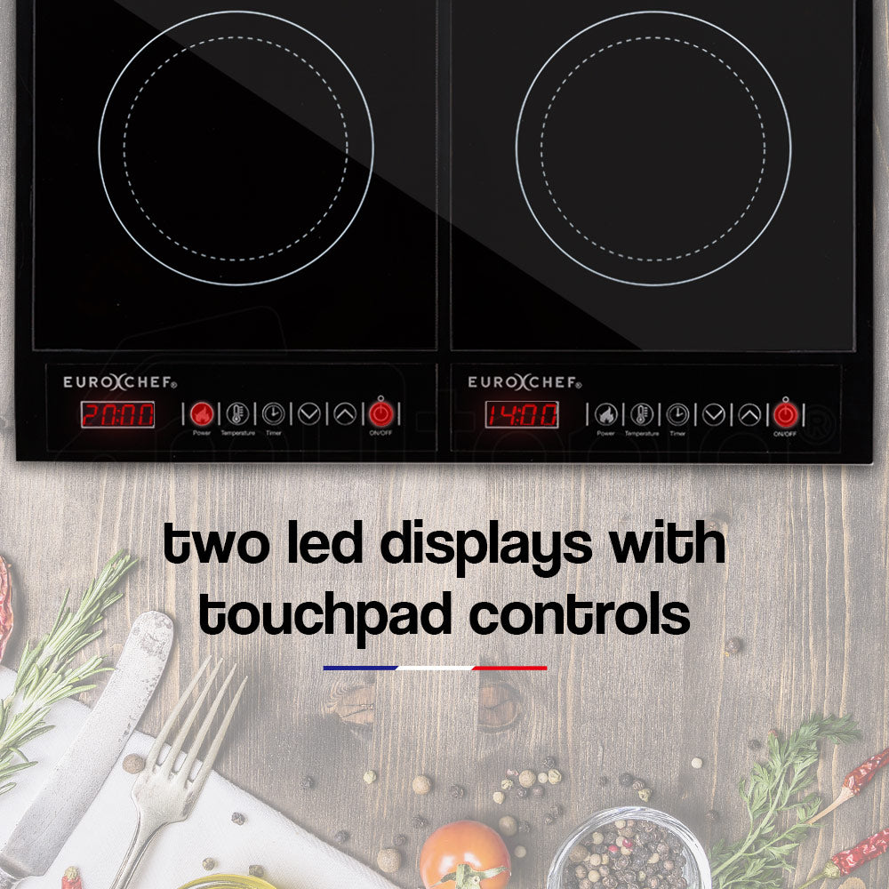 Dual Zone Electric Induction Cooktop, 3400W Portable Ceramic Kitchen Cooker