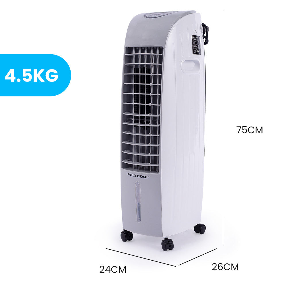 6L Evaporative Air Cooler: 4-in-1 Fan, Purifier, Humidifier with Remote Control