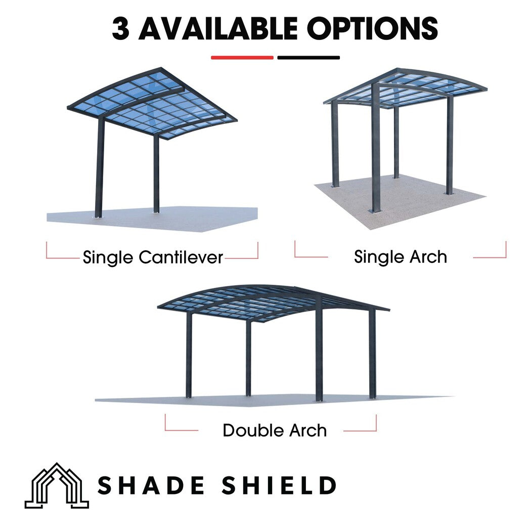 Aluminium Single Carport 3.0m x 5.5m, UV Protection & Wind Resistant Shelter