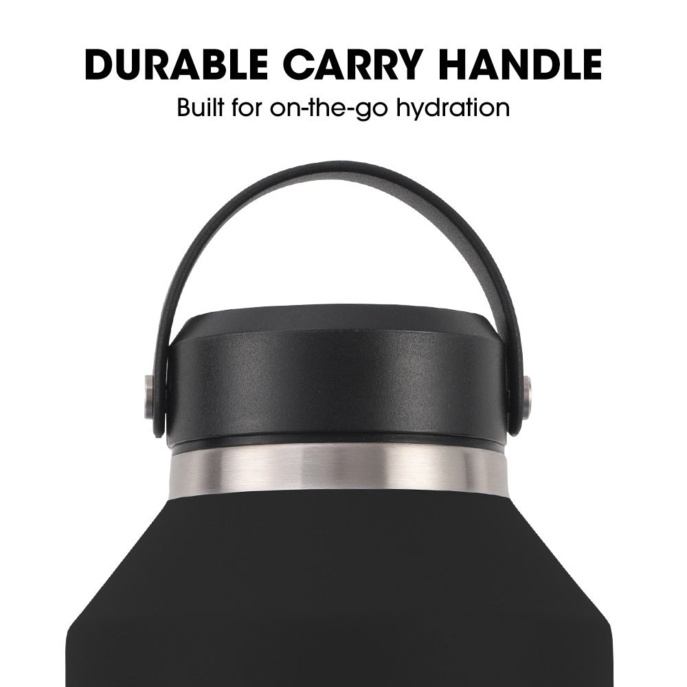 1.9L Double Wall Stainless Steel Insulated Water Jug with Handle & Straw Cleaner