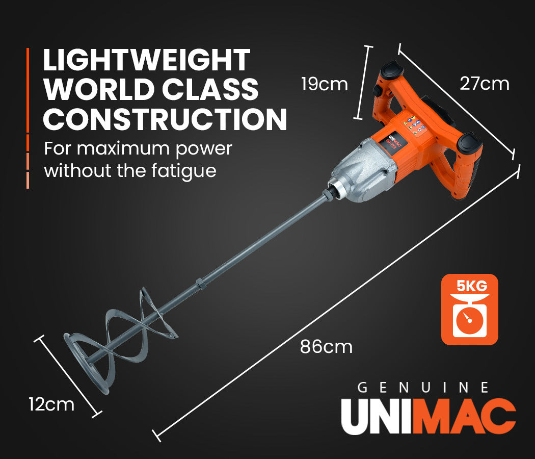 Electric 1800W Mixer with Dual Gear, 7-Speed Control - 5kg, 1.8m Shaft
