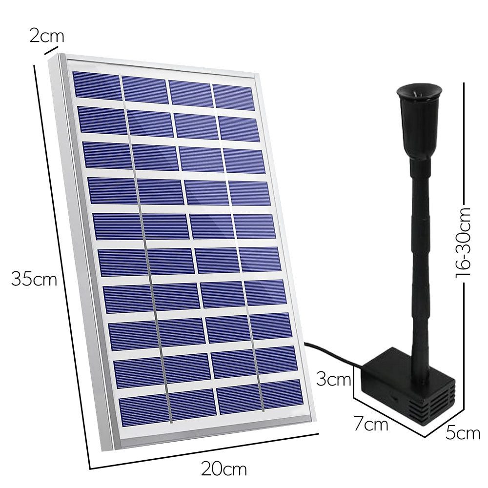 Solar Fountain Pump Kit with Remote, 1.4m Spray, Nozzle & LED Light Effects