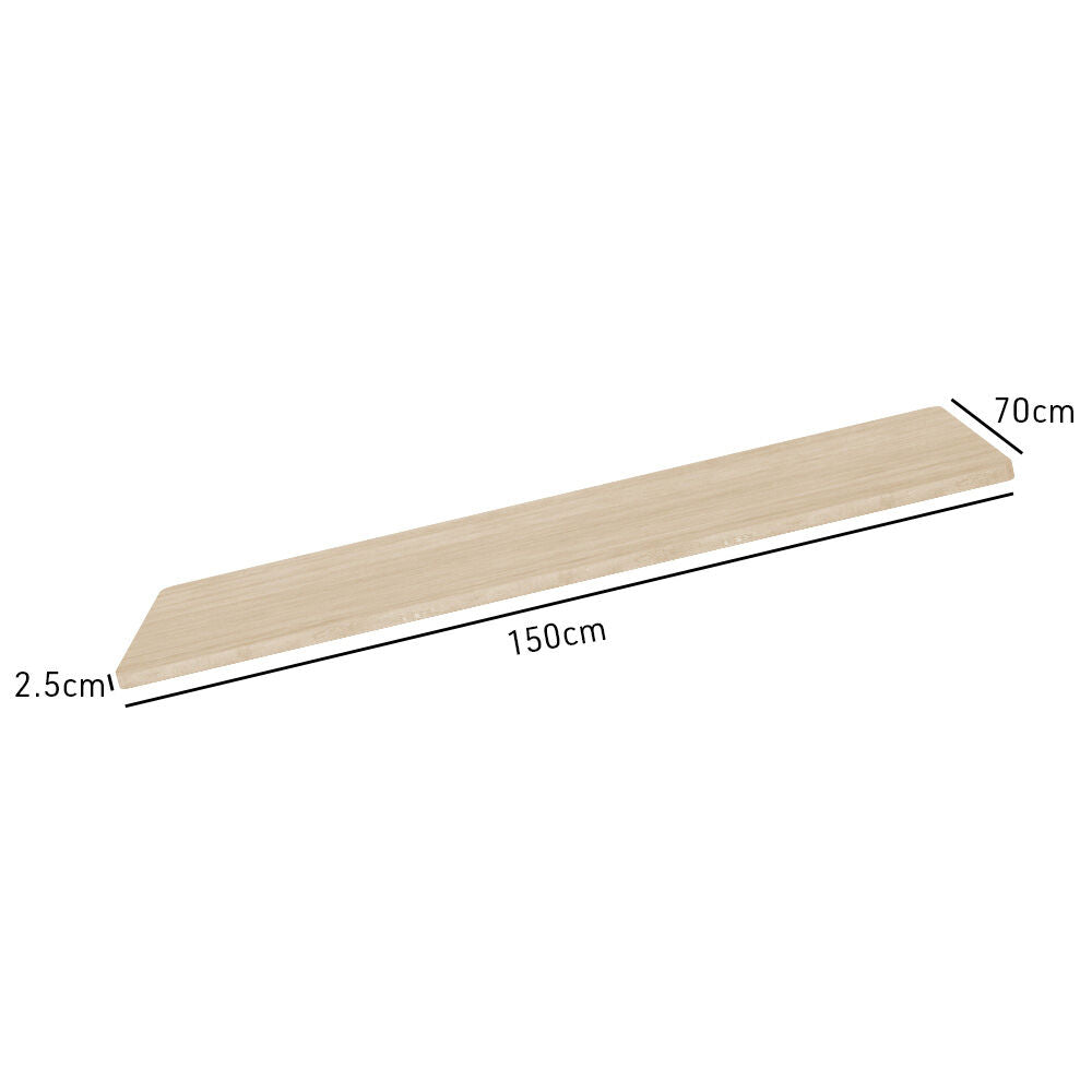 Height Adjustable Desk Surface, 1.5m Wide, Premium MDF, White Oak Finish
