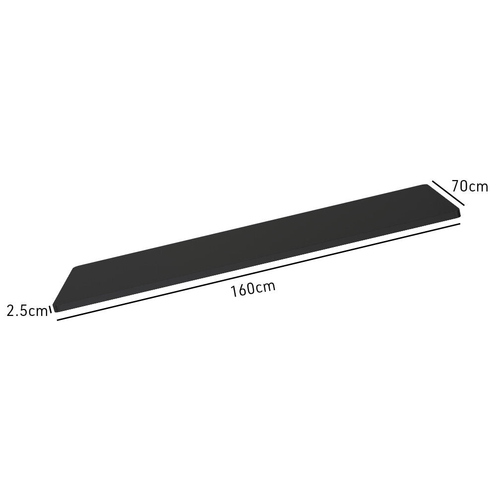 160x0.7m Premium MDF Desktop for Adjustable Desk, Black Finish
