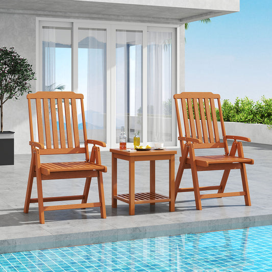 Foldable Patio All-Weather HDPE Outdoor Dining Chair with Armrest-Brown