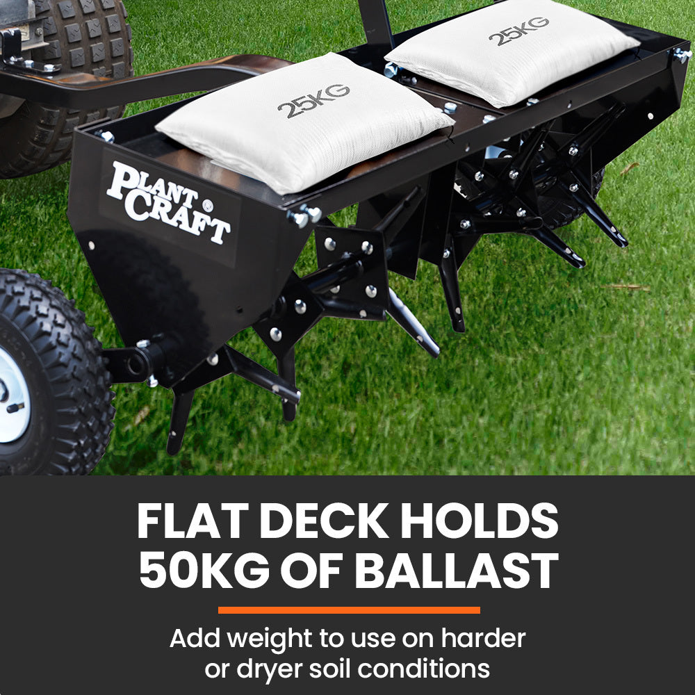 Tow Behind Lawn Aerator with 1m Width, Universal Hitch, Removable Blades