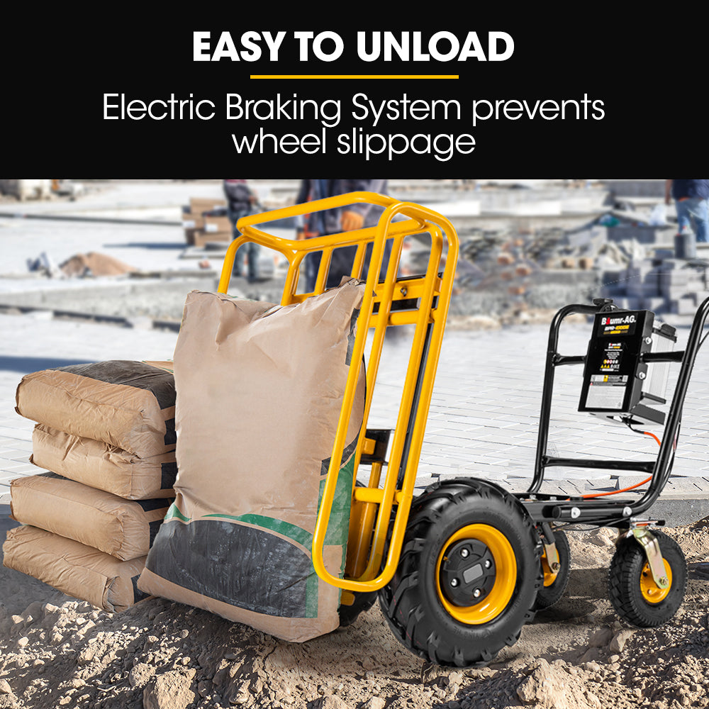 40V Battery Utility Cart, 300kg Load Capacity, 0.4m Front Tyres, Robust Build