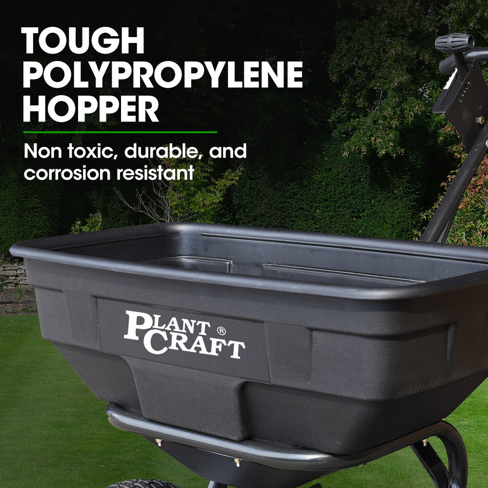 Heavy-Duty 0.06m³ Walk-Behind Spreader with 56kg Capacity for Lawn & Garden