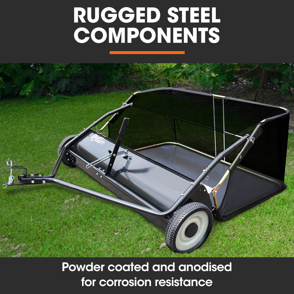 Tow-Behind Lawn Sweeper 1.22m Wide with Universal Hitch for Garden Tractors