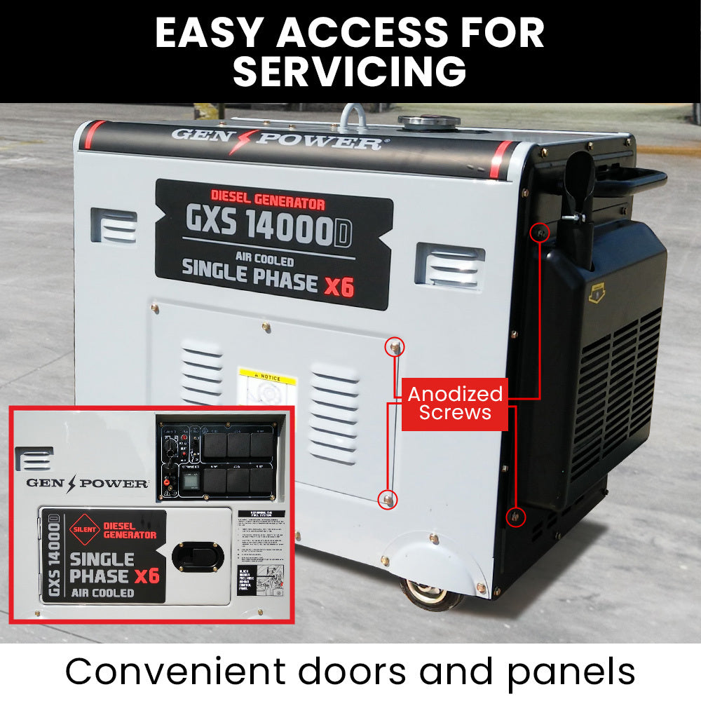 8.4kW Diesel Generator with Electric Start & 6 Outlets, 460cc Engine