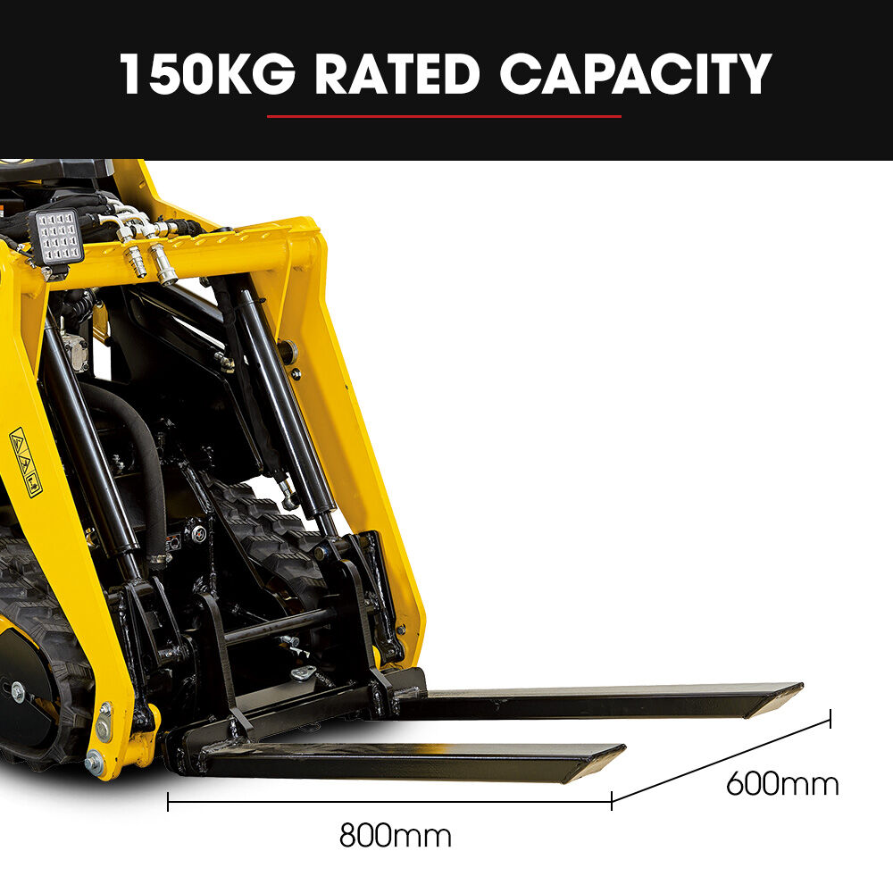 Pallet Forks Accessory for BSR5000 Mini Loader Skid Steer, Quick Connect Hydraulics, 150kg Rated Capacity