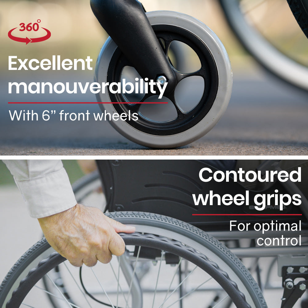 SmartLine 0.5m Folding Wheelchair, 100kg Capacity, Lightweight and Compact