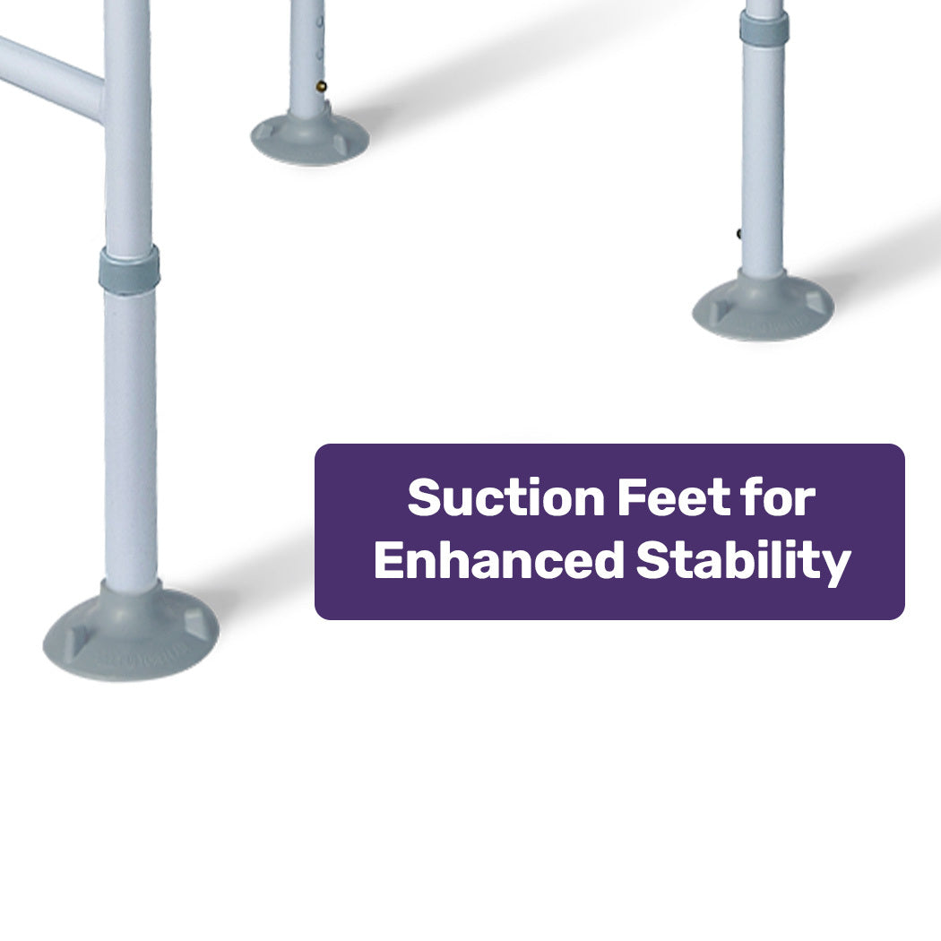 Adjustable Over Toilet Support Frame with Safety Rails, 125kg Capacity