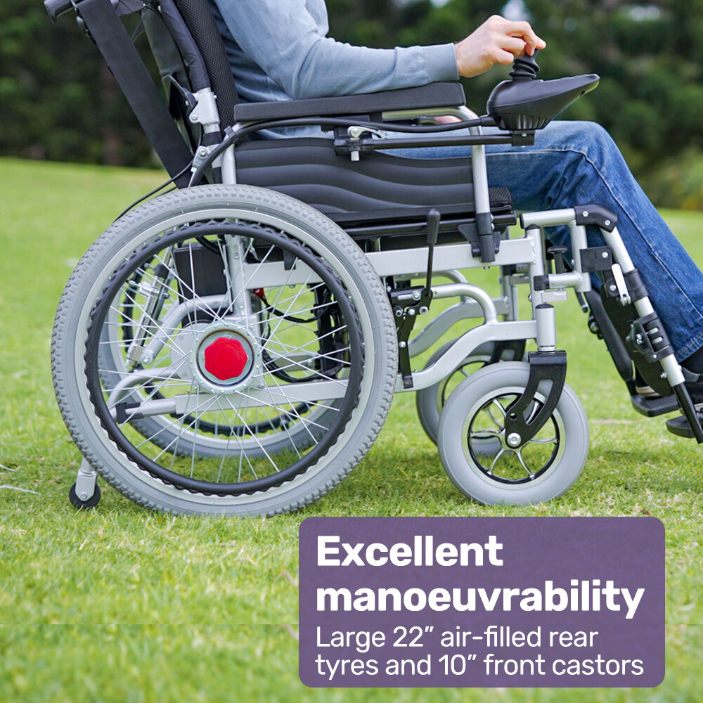 Electric Foldable Wheelchair with XL Bariatric Seat, 15km Range, 1.1m Turn Circle
