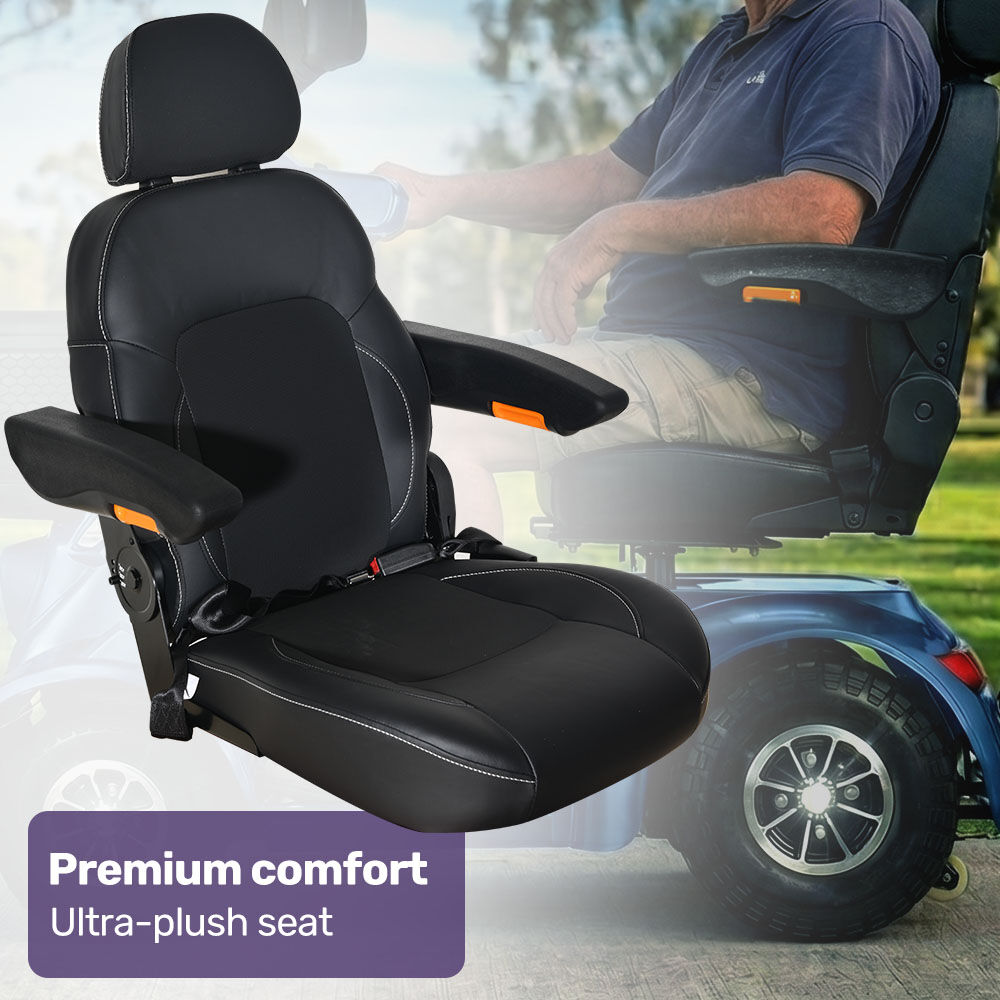 ComfortCruise Large Mobility Scooter, 15km/h Top Speed, Up to 45km Range, Strong Climbing, 180kg Capacity, Blue