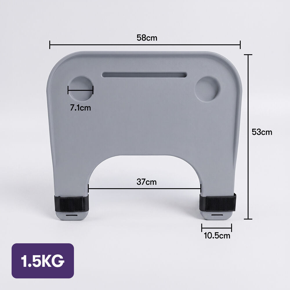 Wheelchair Lap Tray with Cup Holder & Device Slot, Grey
