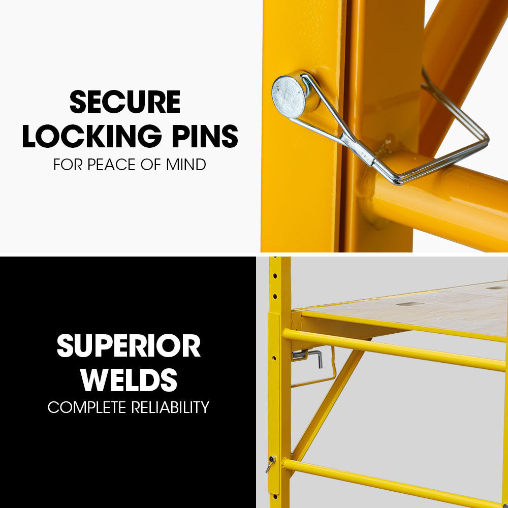 Adjustable Mobile Scaffolding with Trapdoor, 450kg Capacity, 0.7m-1.87m Height