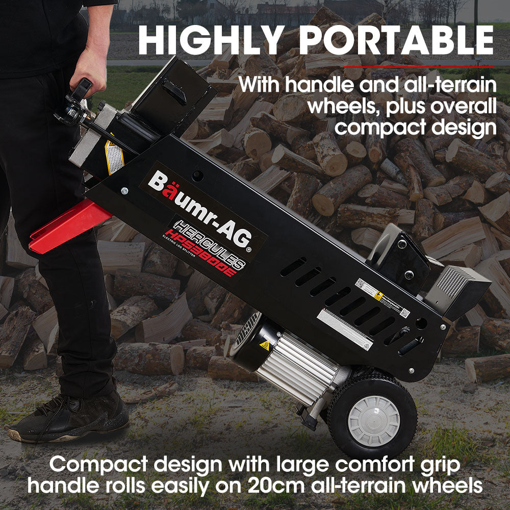 10 Tonne Electric Hydraulic Log Splitter with 0.32m Diameter, 0.52m Length Limit