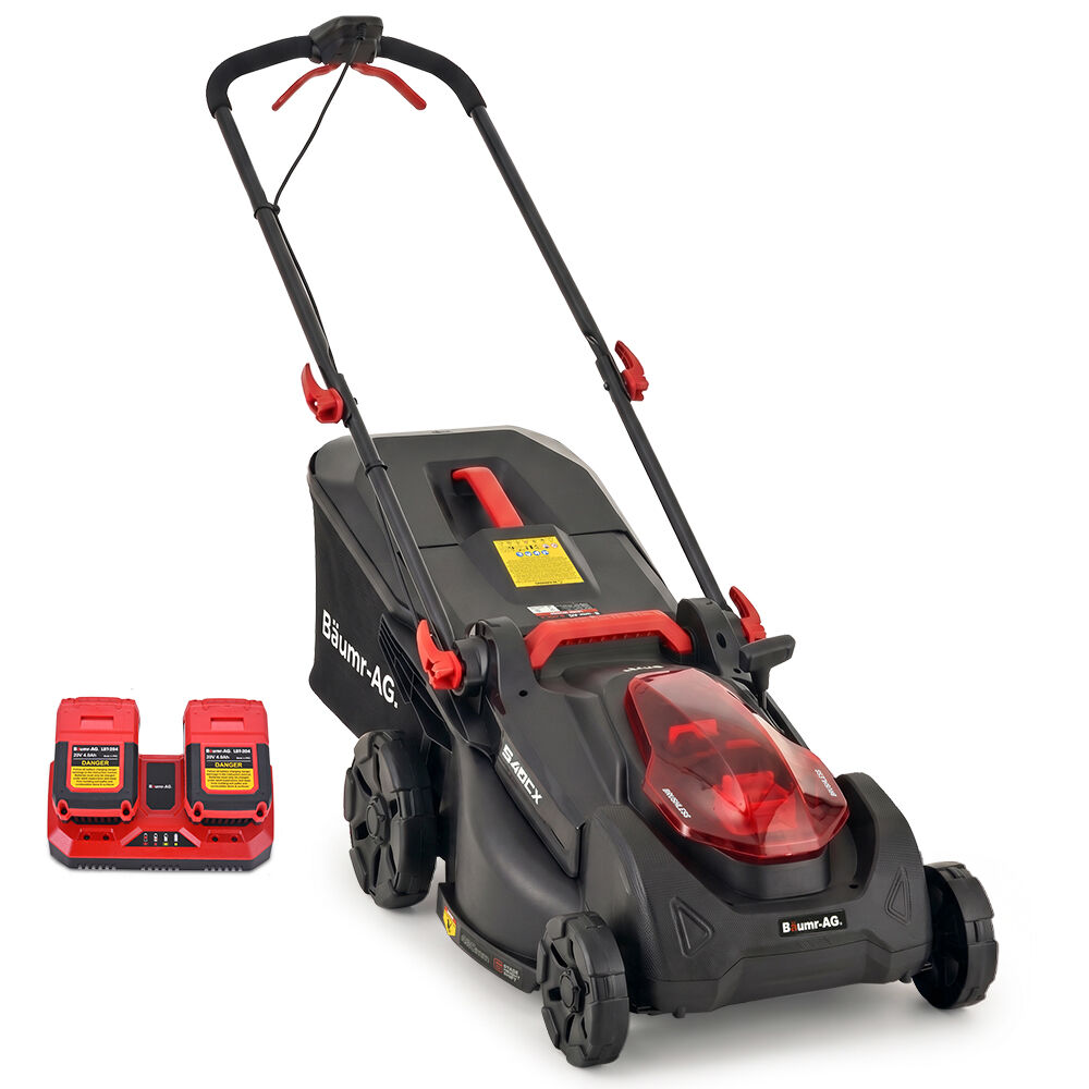 540CX 40V SYNC 18' Cordless Lawn Mower Kit, VertiStore, Fast Charger, 2 x 4Ah Batteries, 6 Heights, Brushless, 430mm Cut Width